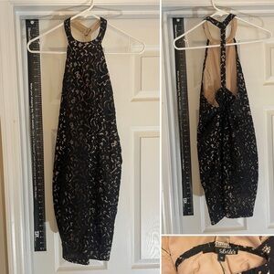 Lulu's Black Lace Midi Dress